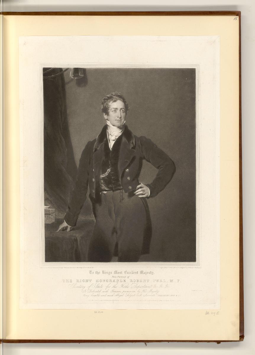 Druckgrafiken nach Sir Thomas Lawrence, The Rt. Honble Sir Robert Peel, M.P., Inv. Nr.: England…