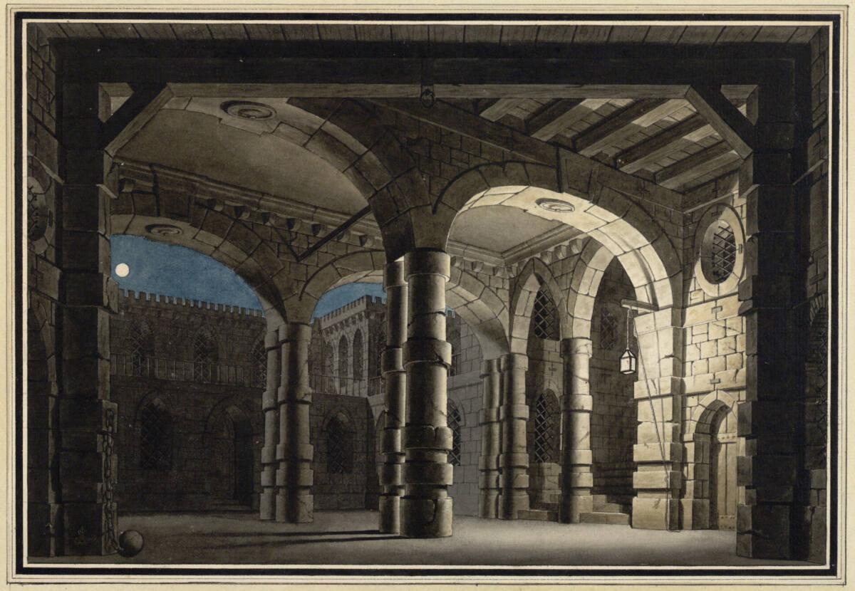 Giulio Quaglio, Bühnenarchitektur mit hohen Doppelarkaden, Inv. Nr.: 1954