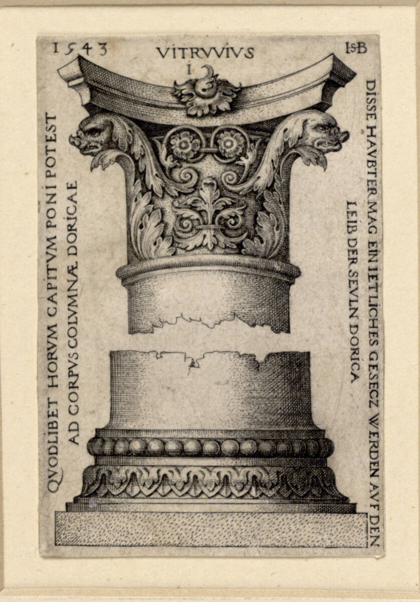 Kapitell und Basis einer Säule, Hans Sebald Beham, 1543