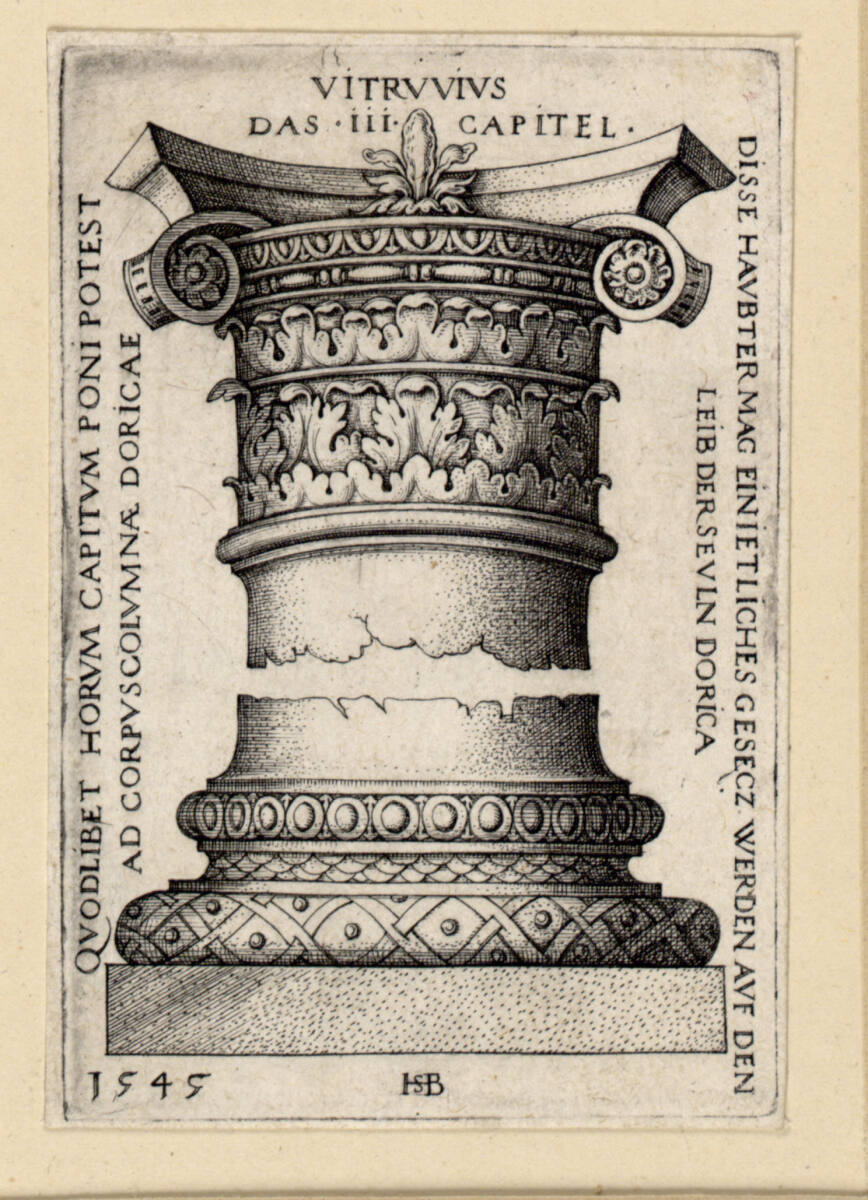 Kapitell und Basis einer Säule, Hans Sebald Beham, 1545