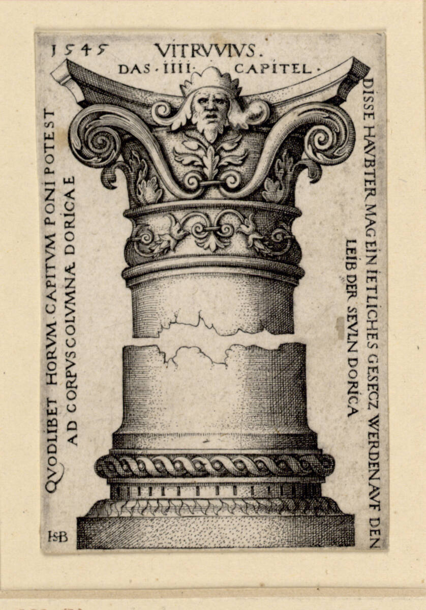 Kapitell und Basis einer Säule, Hans Sebald Beham, 1545