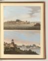 Britische Aquatinta um 1800 mit Ansichten von Indien und Sri Lanka, View of the Fort of Monghee…