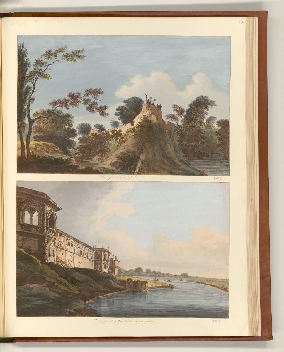 Britische Aquatinta um 1800 mit Ansichten von Indien und Sri Lanka, View of the Fort of Peteter…