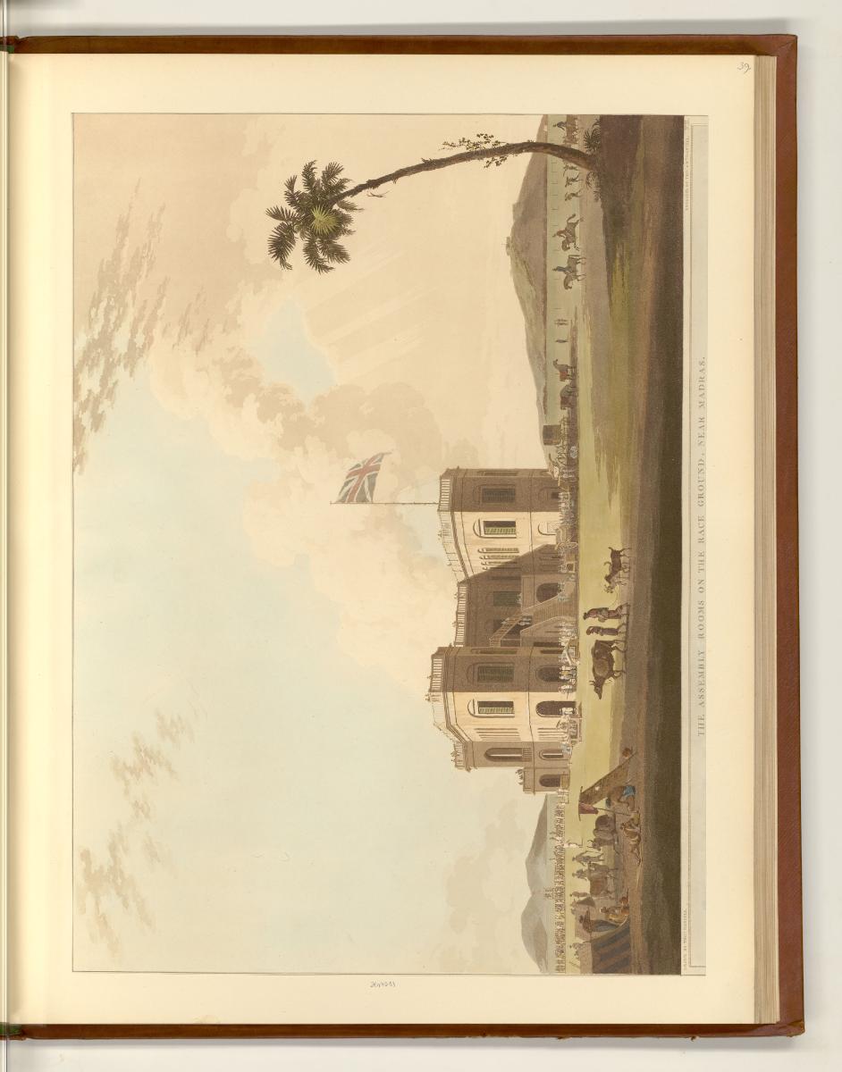 Aquatinten von Thomas und William Daniell mit Ansichten von Indien, The Assembly Rooms on the R…