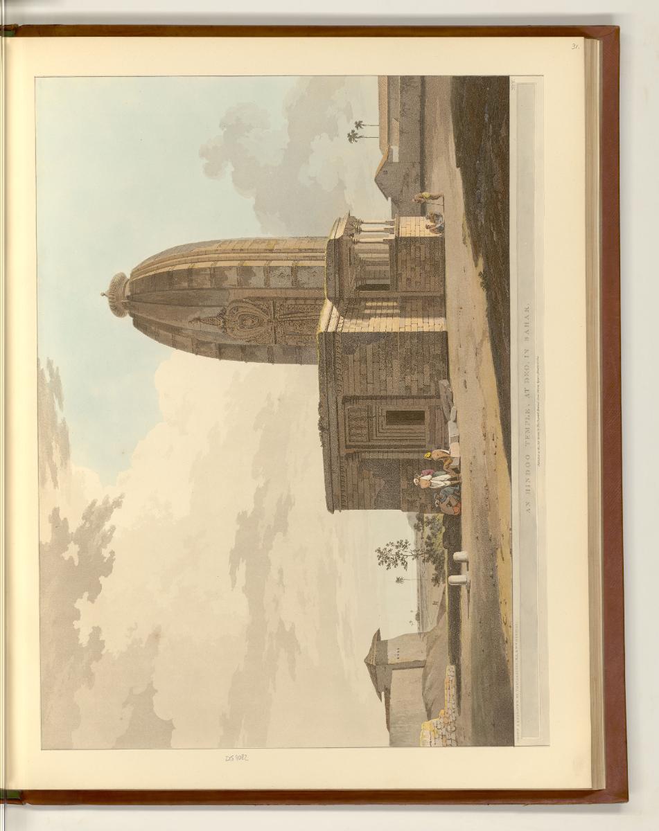 Aquatinten von Thomas und William Daniell mit Ansichten von Indien, An Hindoo Temple, at Deo, i…