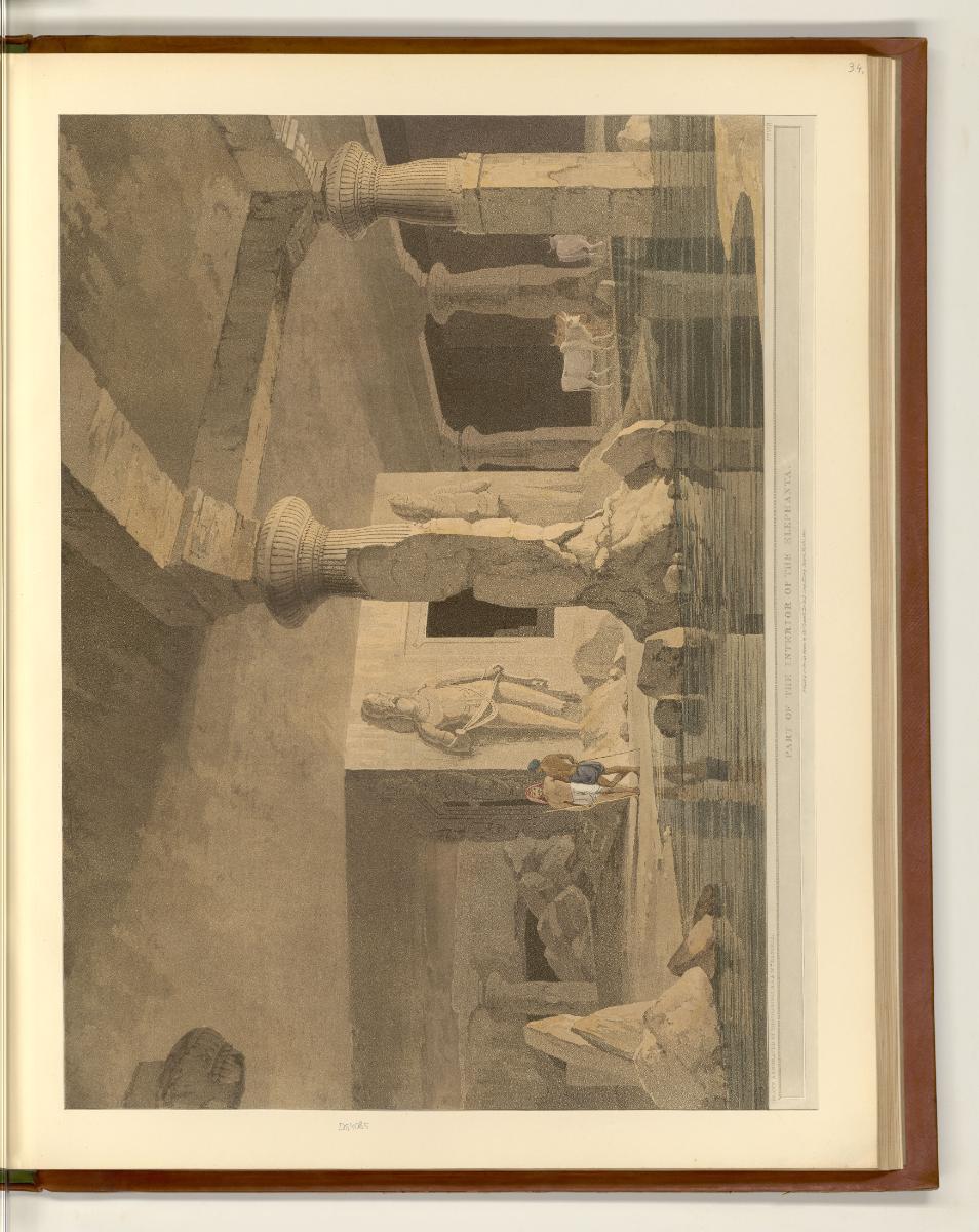 Aquatinten von Thomas und William Daniell mit Ansichten von Indien, Part of the interior of the…
