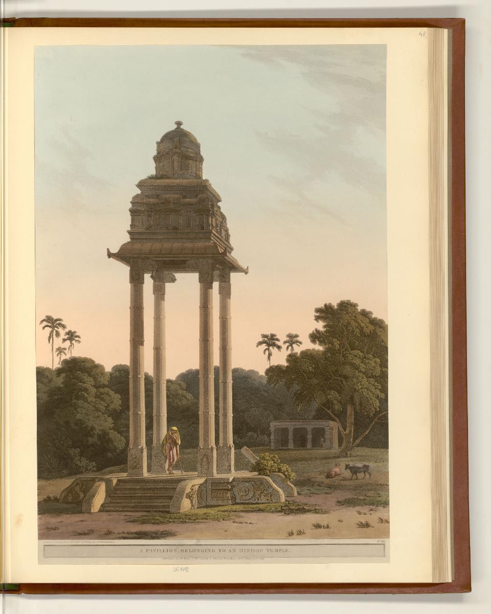 Aquatinten von Thomas und William Daniell mit Ansichten von Indien, A Pavillion, belonging to a…