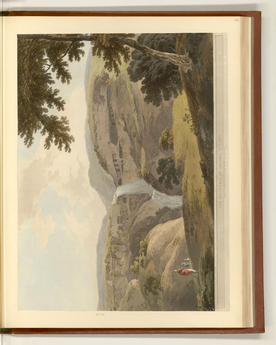 Aquatinten von Thomas und William Daniell mit Ansichten von Indien, The Mountain of Ellora, 3d.…