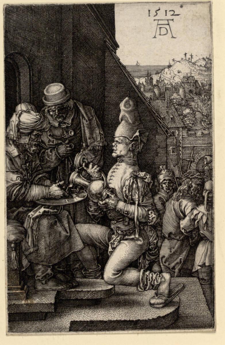 Albrecht Dürer, Die Handwaschung des Pilatus (Kupferstich-Passion, 9), Inv. Nr.: DG1930/1357