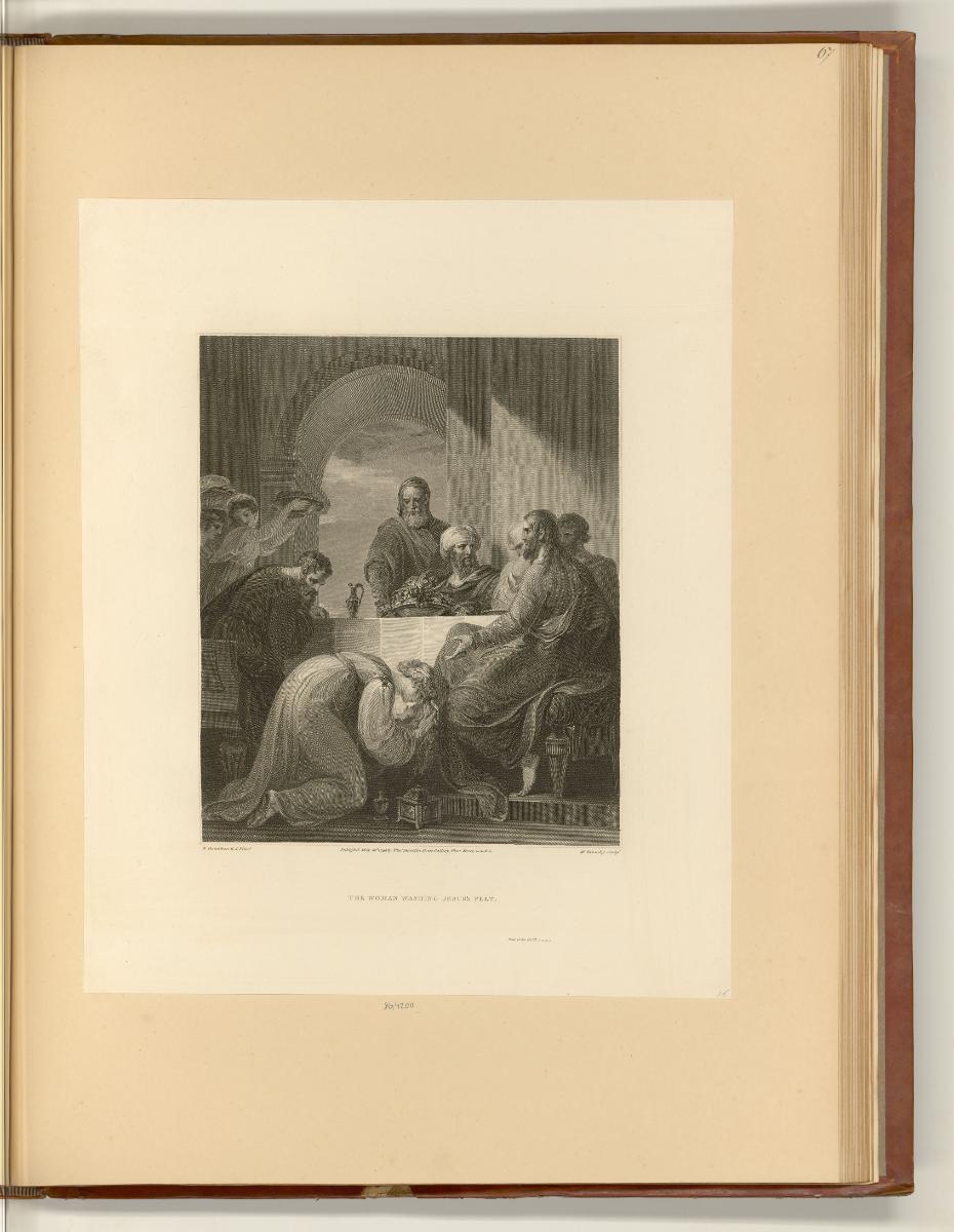 Illustrationen der Macklin-Bibel, The Woman washing Jesus's feet, Inv. Nr.: England nach Sektio…