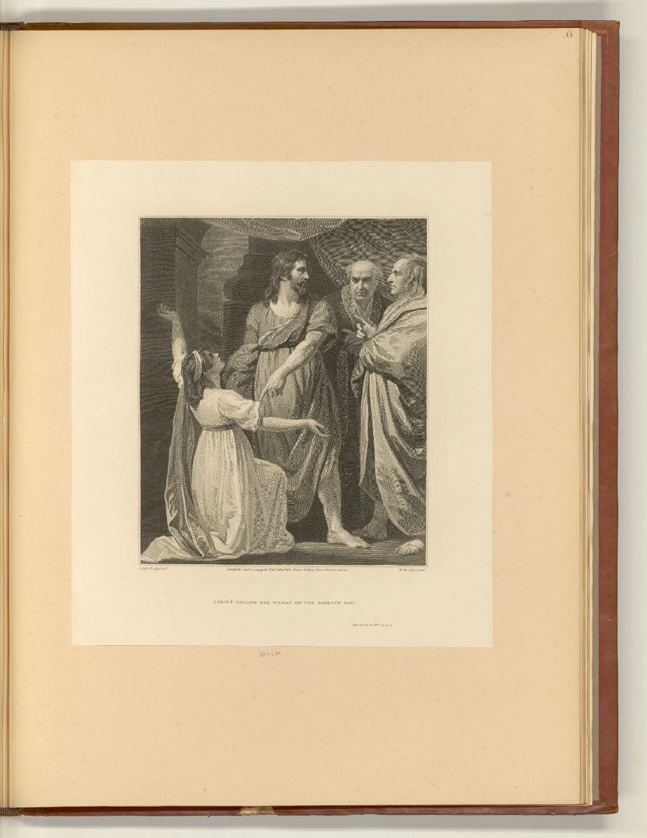Illustrationen der Macklin-Bibel, Christ Healing the Woman on the Sabbath Day, Inv. Nr.: Englan…