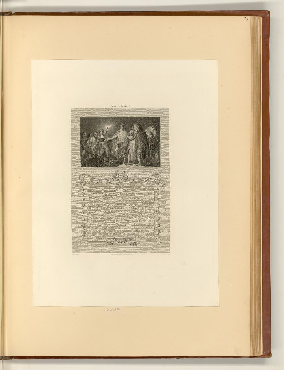 The History of England by Dav. Hume, Illustrations, Vol. II., Flight of James 2d., Inv. Nr.: En…