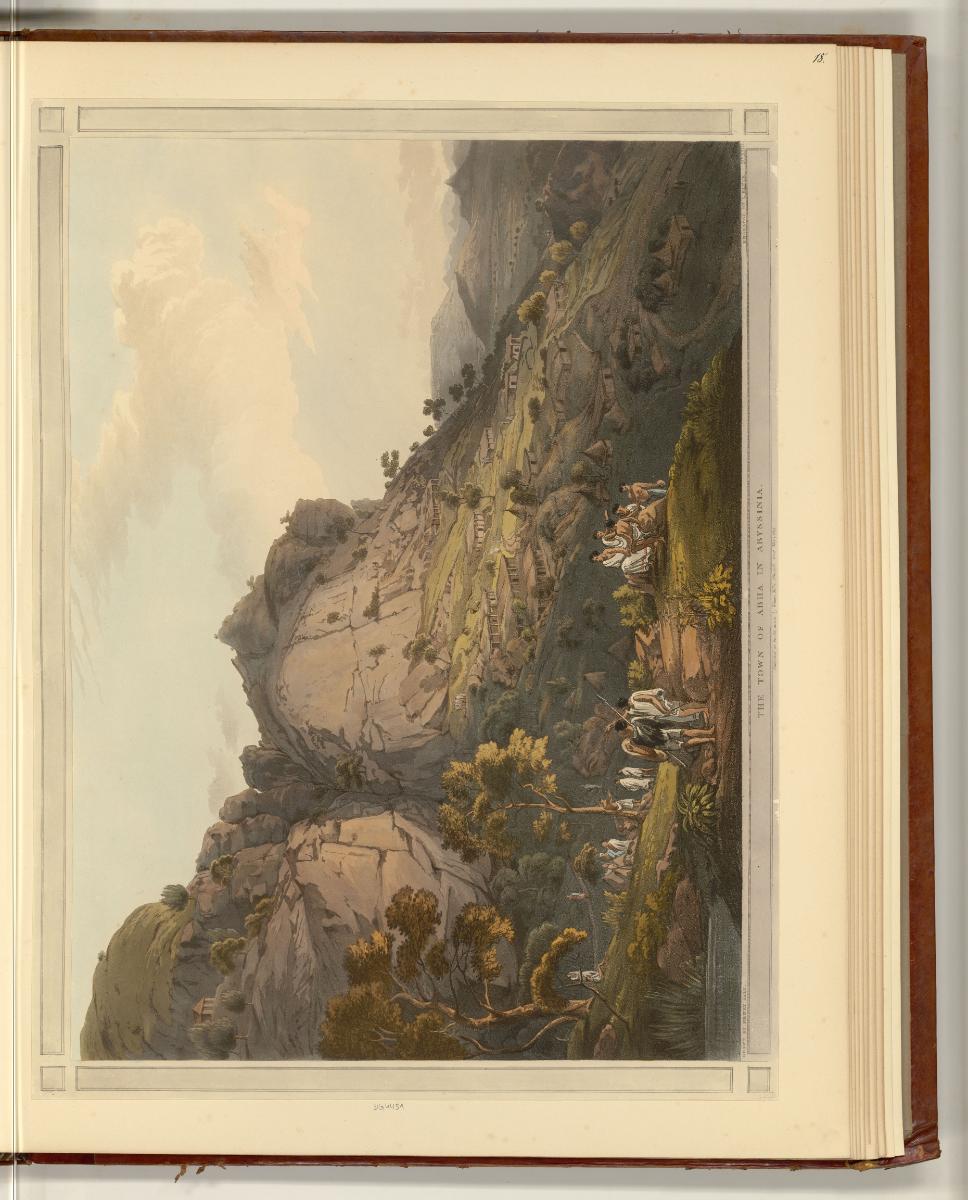 Ansichten zu einer Reise von Henry Salt, The town of Abha in Abyssinia, Inv. Nr.: England nach …