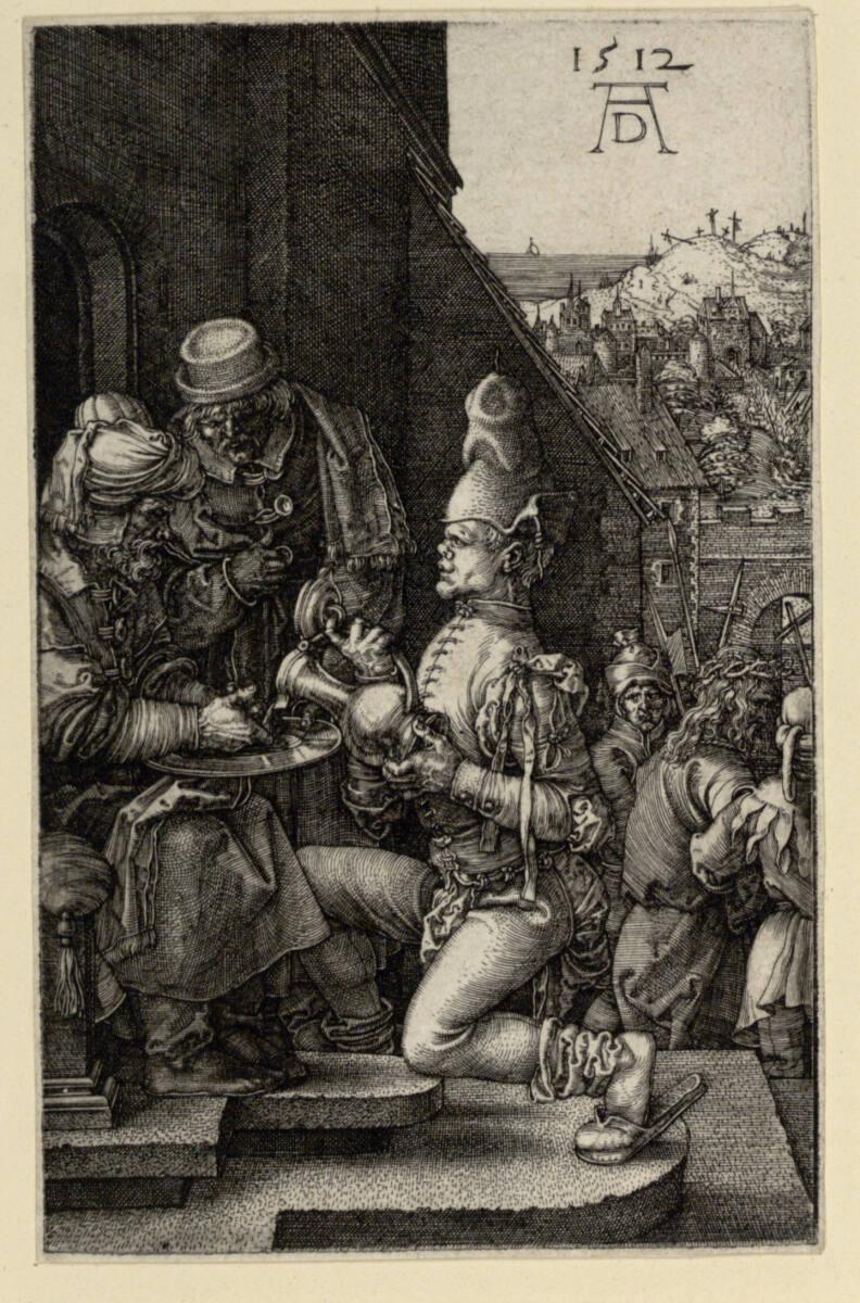 Albrecht Dürer, Die Handwaschung des Pilatus (Kupferstich-Passion, 9), Inv. Nr.: DG1930/1461