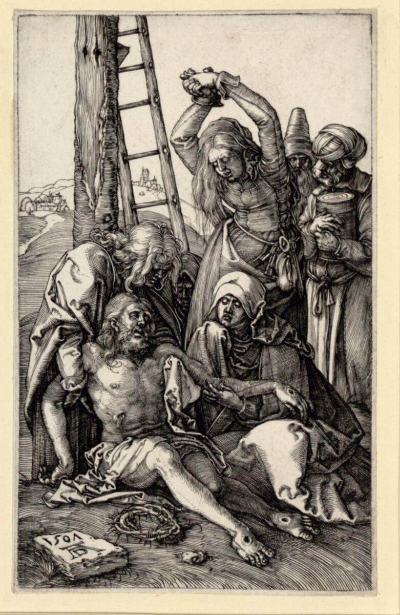 Die Beweinung (Kupferstich-Passion, 12), Albrecht Dürer, 1507
