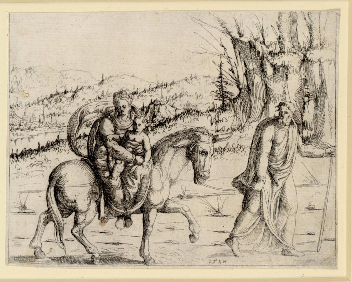 Augustin Hirschvogel, Die Flucht nach Ägypten, Inv. Nr.: DG1930/1974