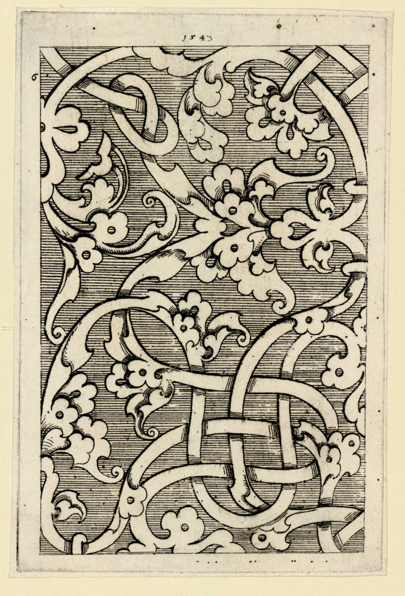 Zierleiste mit verschlungenem Bandornament, Augustin Hirschvogel, 1543