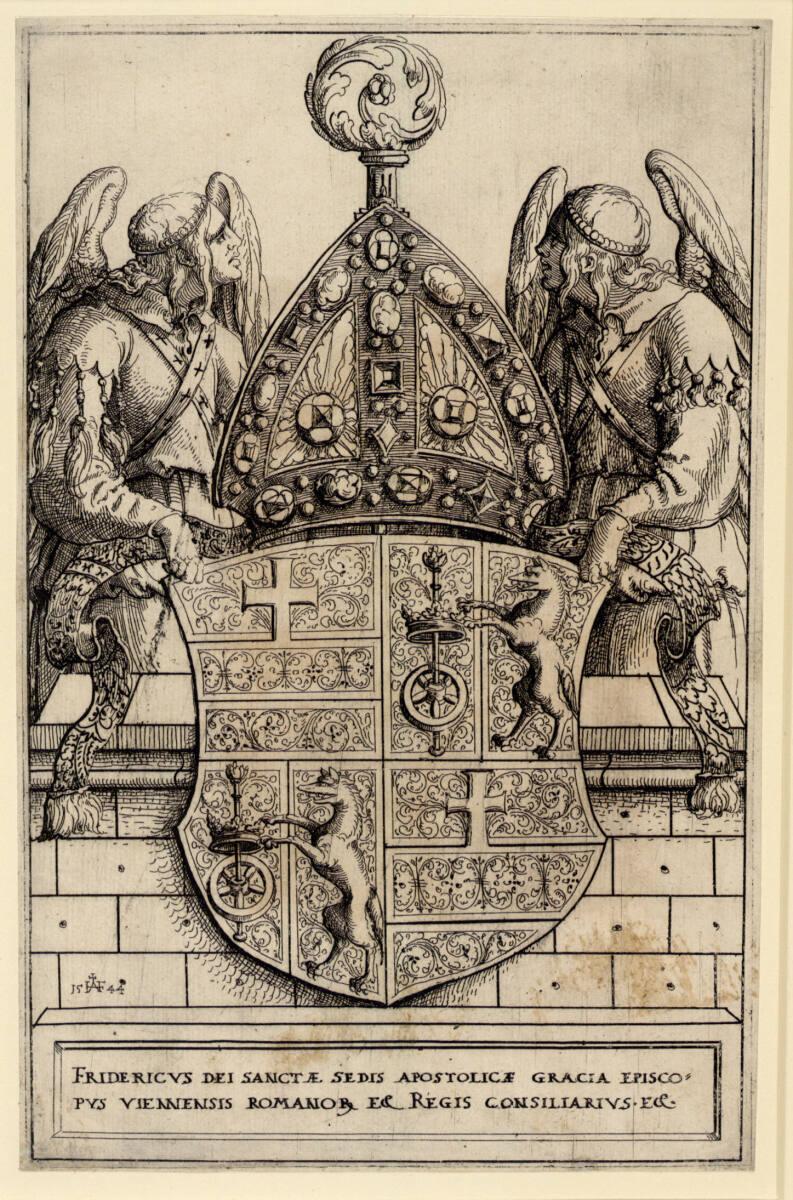 Augustin Hirschvogel, Wappen des Friedrich Nausea, Erzbischof von Wien, Inv. Nr.: DG1930/2232