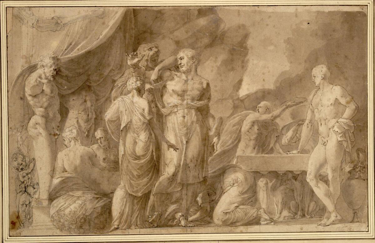 Francesco Primaticcio, Omphale legt Herkules ihre Gewänder an, Inv. Nr.: 1977