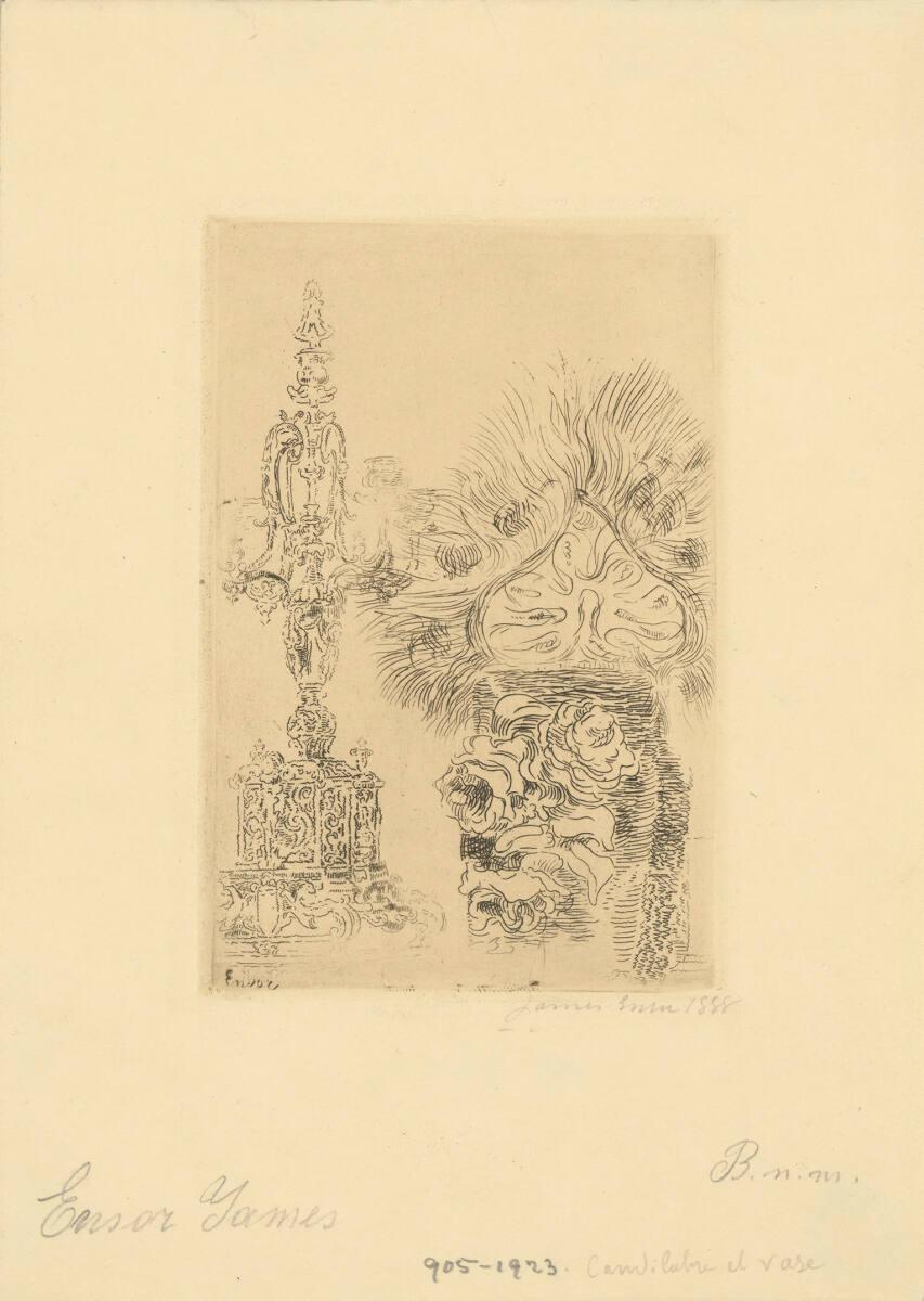 James Ensor, Kandelaber und Vase, Inv. Nr.: DG1923/905