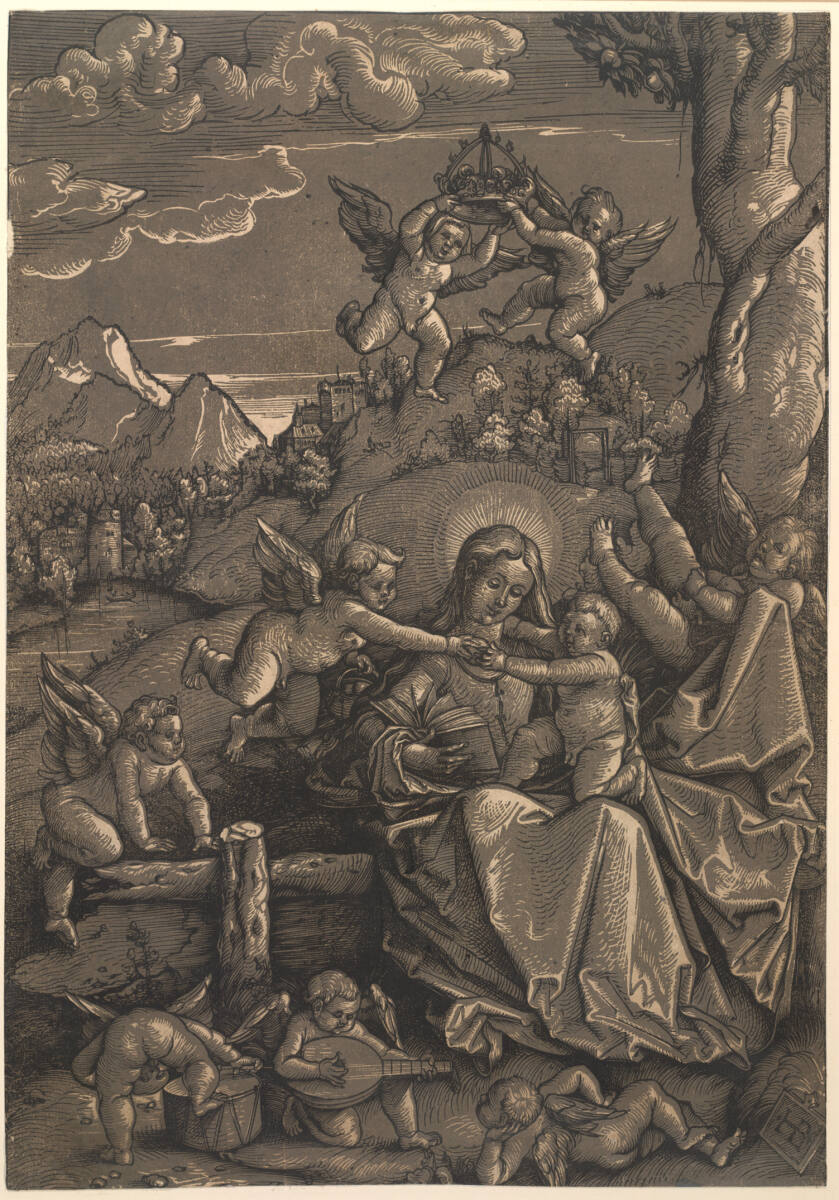 Lesende Muttergottes mit Kind und Engeln, Hans Baldung Grien
