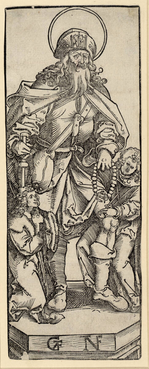 Der heilige Rochus mit einem Engel, von einem knienden Stifter verehrt, Hans Baldung Grien, 1505