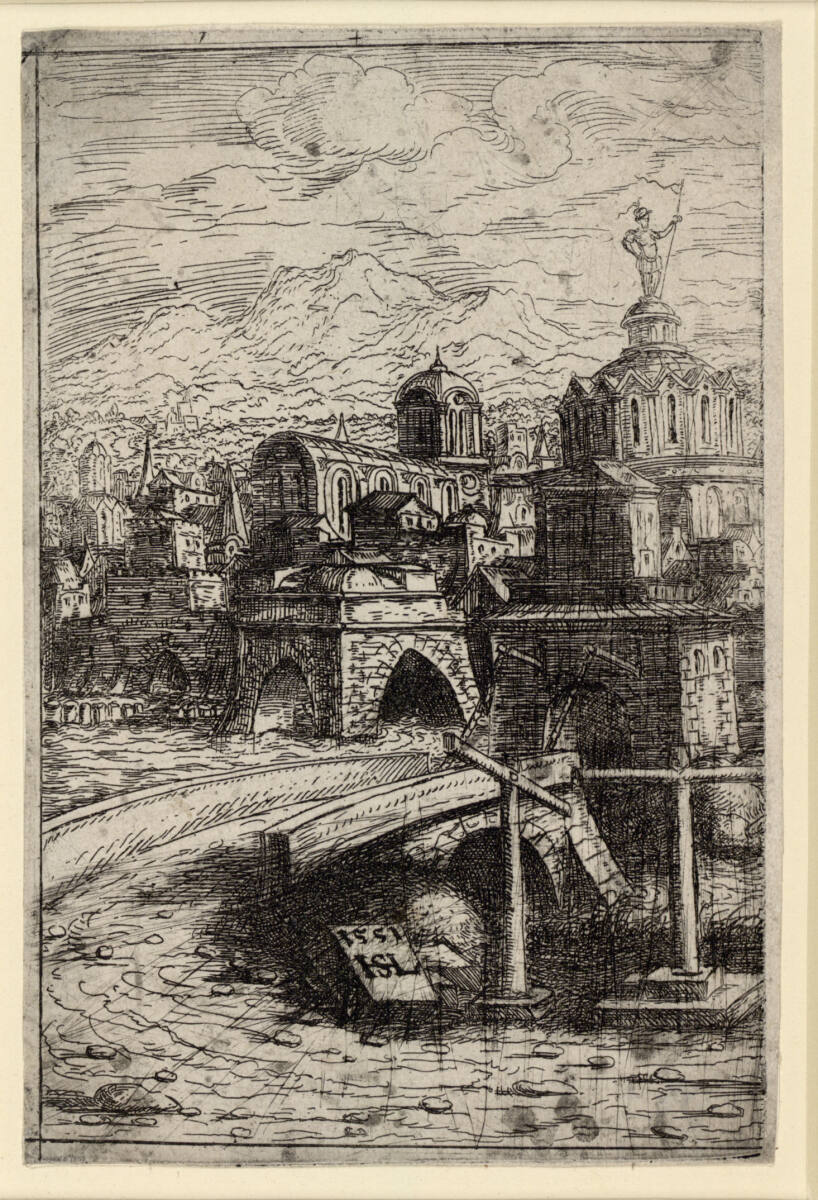 Phantastische Stadt (linke Hälfte), Hans Sebald Lautensack, 1551