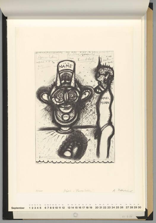 Arnulf Rainer, Druckgraphik 70; Projekt Herrenhelm, Inv. Nr.: DG2005/10868/9