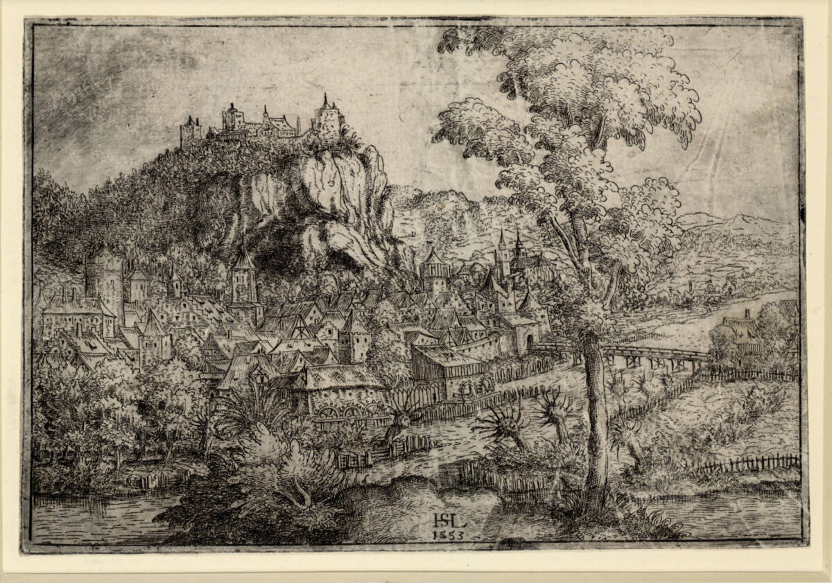 Stadt am Flussufer, Hans Sebald Lautensack, 1553