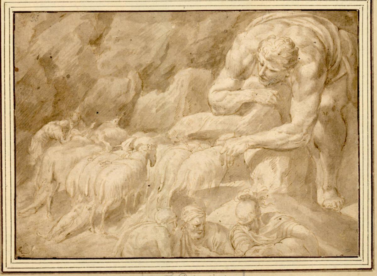 Anonym, Odysseus entkommt aus der Höhle des Polyphem, Inv. Nr.: 1985