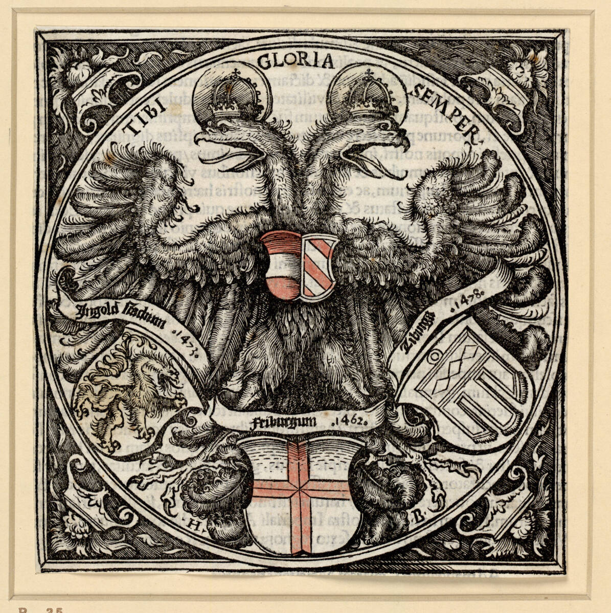 Der Reichsadler mit den Wappen von drei Universitätsstädten, Hans Burgkmair the Elder