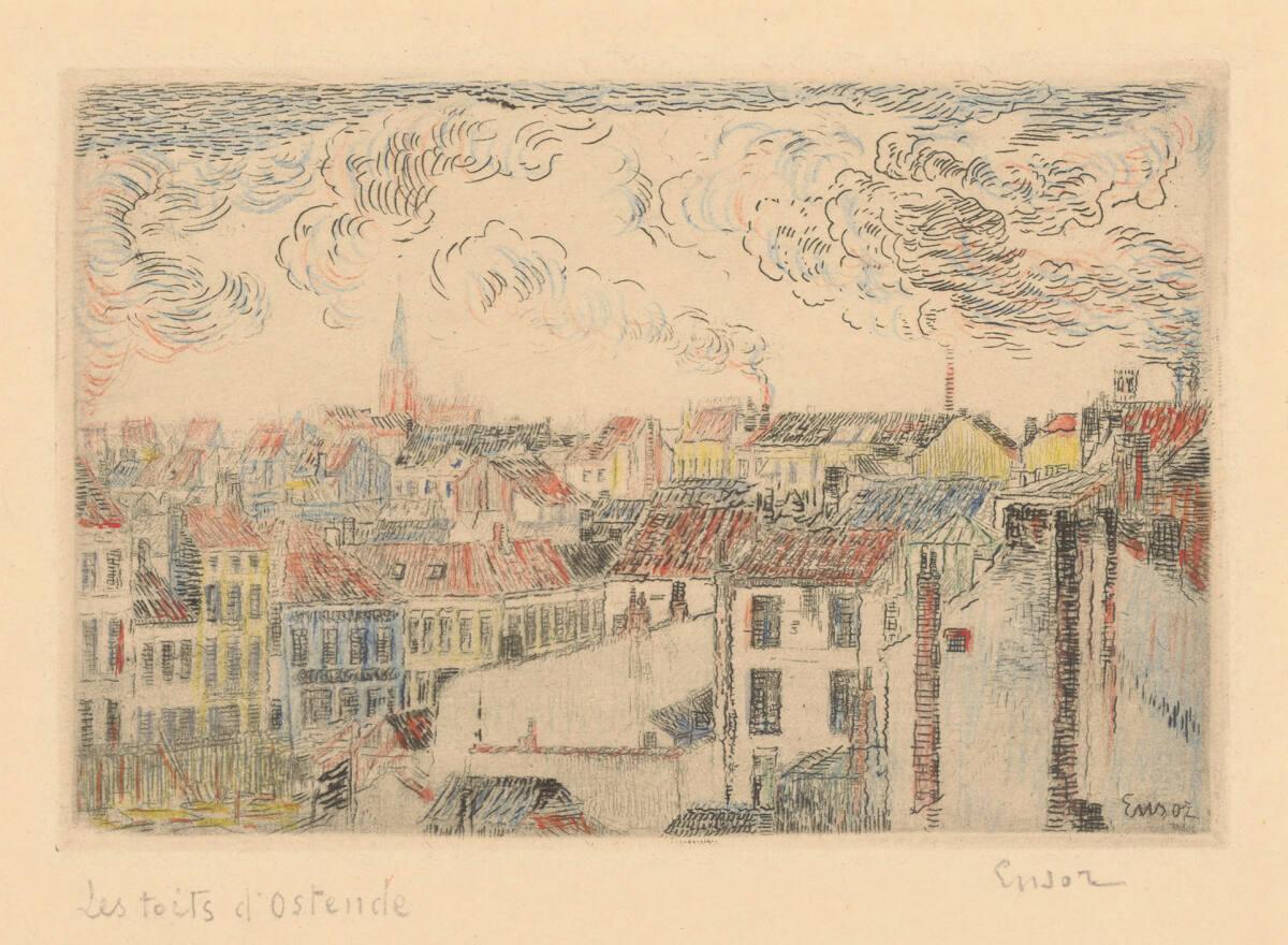 James Ensor, Die Dächer von Ostende, Inv. Nr.: DG1942/140