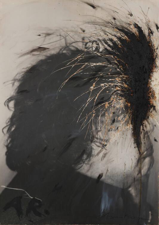 Arnulf Rainer, Schwarze Federn auf der Stirn, Inv. Nr.: 45146