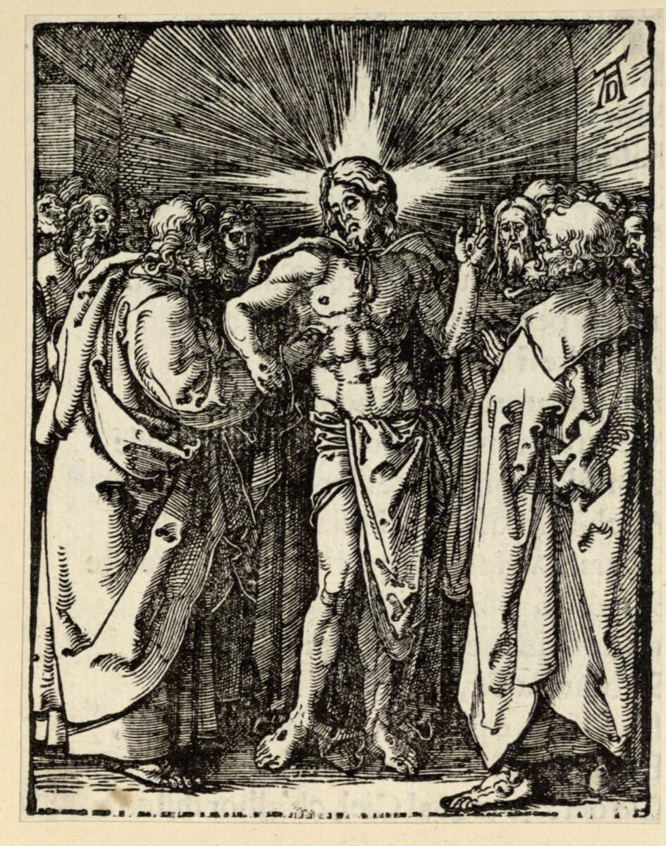Albrecht Dürer, Der ungläubige Thomas (Kleine Passion, 34), Inv. Nr.: DG1934/335