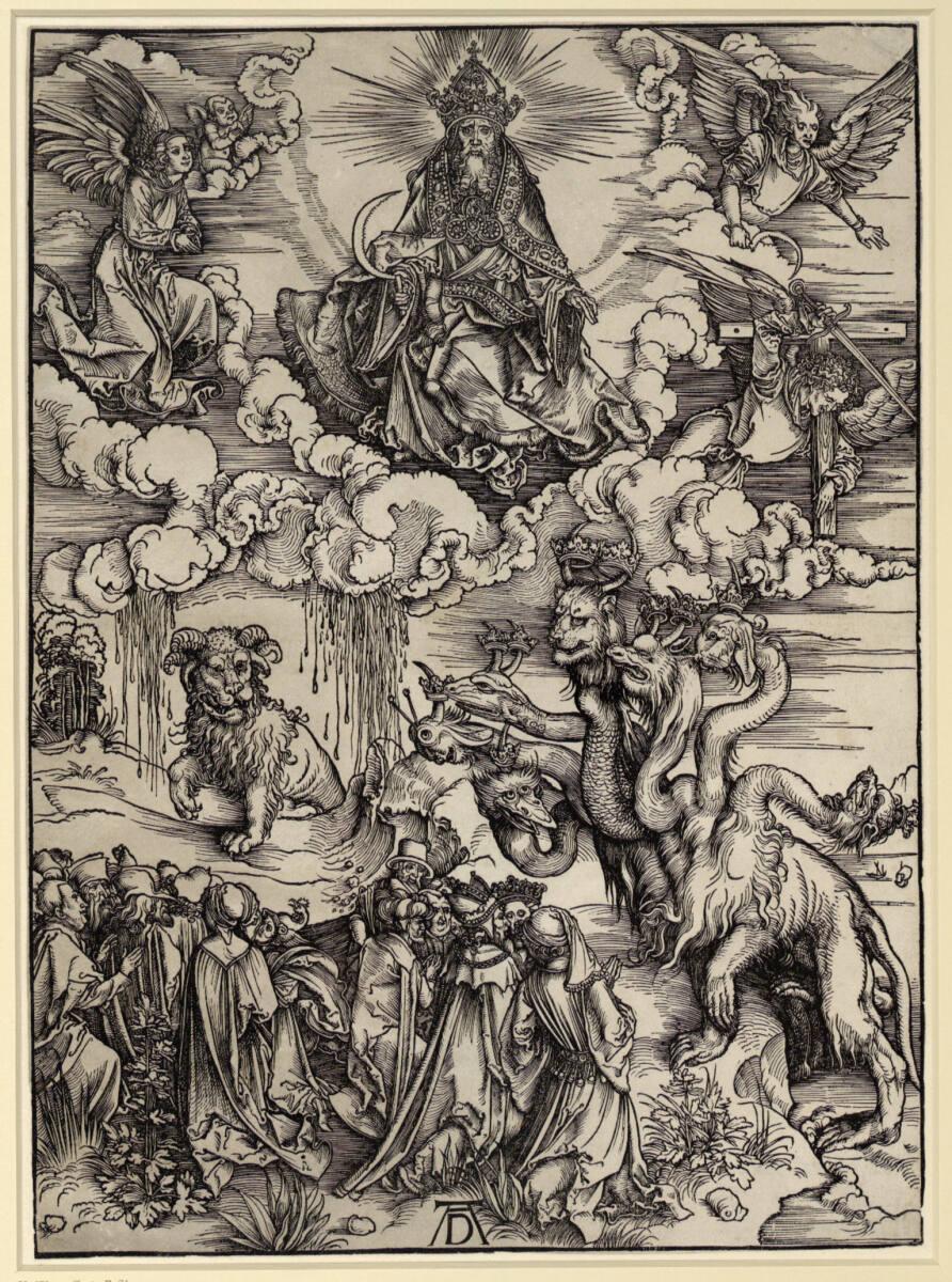 Albrecht Dürer, Das Tier mit den Lammhörnern (Apokalypse, Figur XI), Inv. Nr.: DG1934/363
