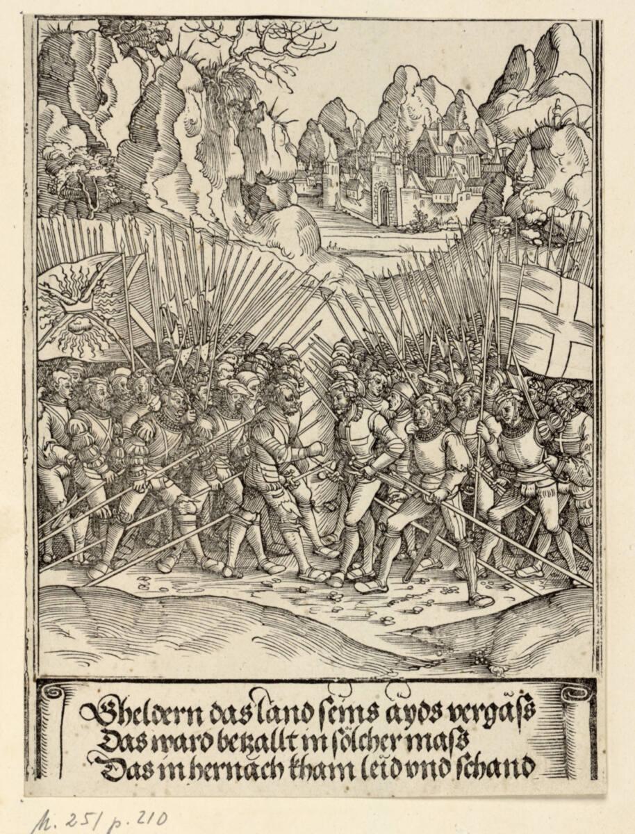 Wolf Traut, Der Schweizer Krieg 1499 (Die Ehrenpforte Kaiser Maximilians I., Historiendarstellu…
