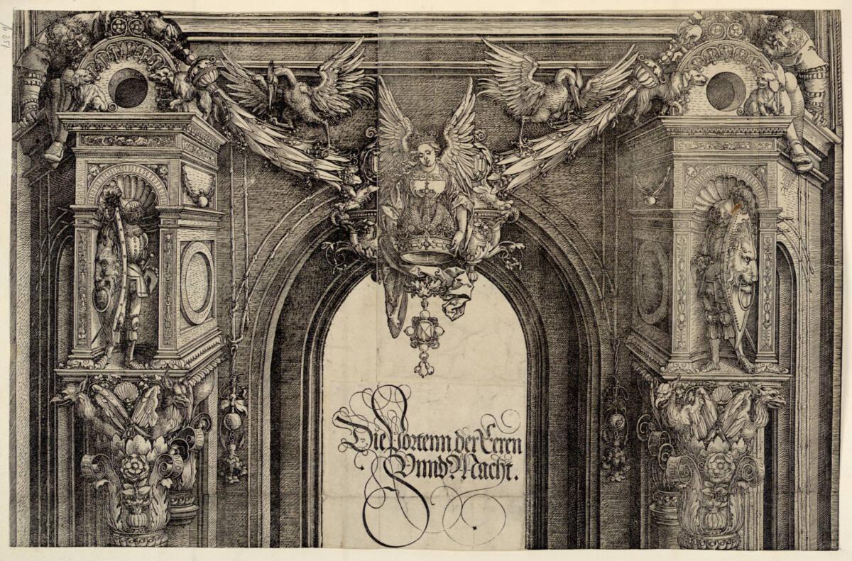 Die Ehrenpforte Kaiser Maximilians I., Mittelportal, A 1, Альбрехт Дюрер, 1515