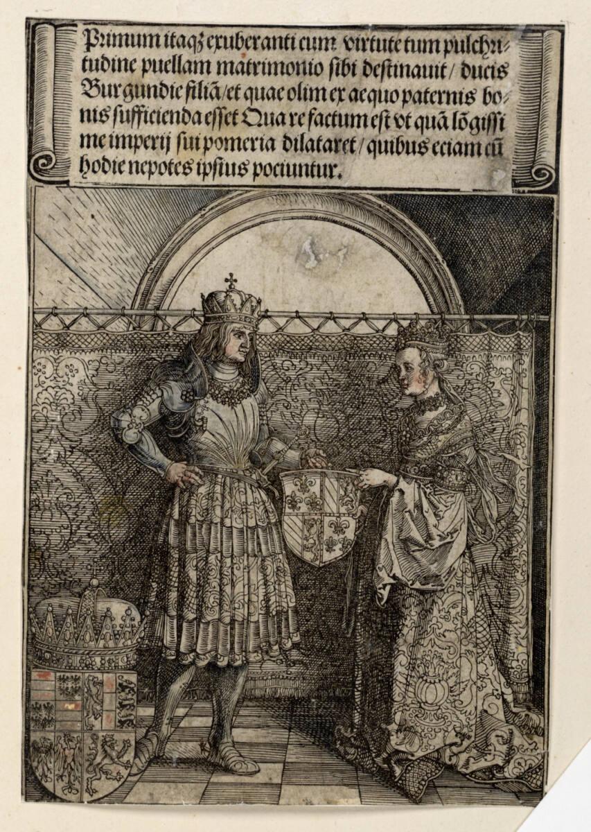 Die Hochzeit mit Maria von Burgund 1477 (Die Ehrenpforte Kaiser Maximilians I., Separatausgabe der Historiendarstellungen, C 2.2), Альбрехт Дюрер, 1515