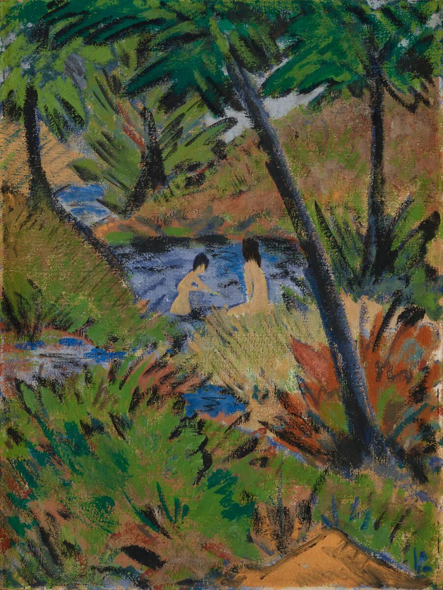 Otto Mueller, Badende Mädchen im Waldteich, Inv. Nr.: GE373DL