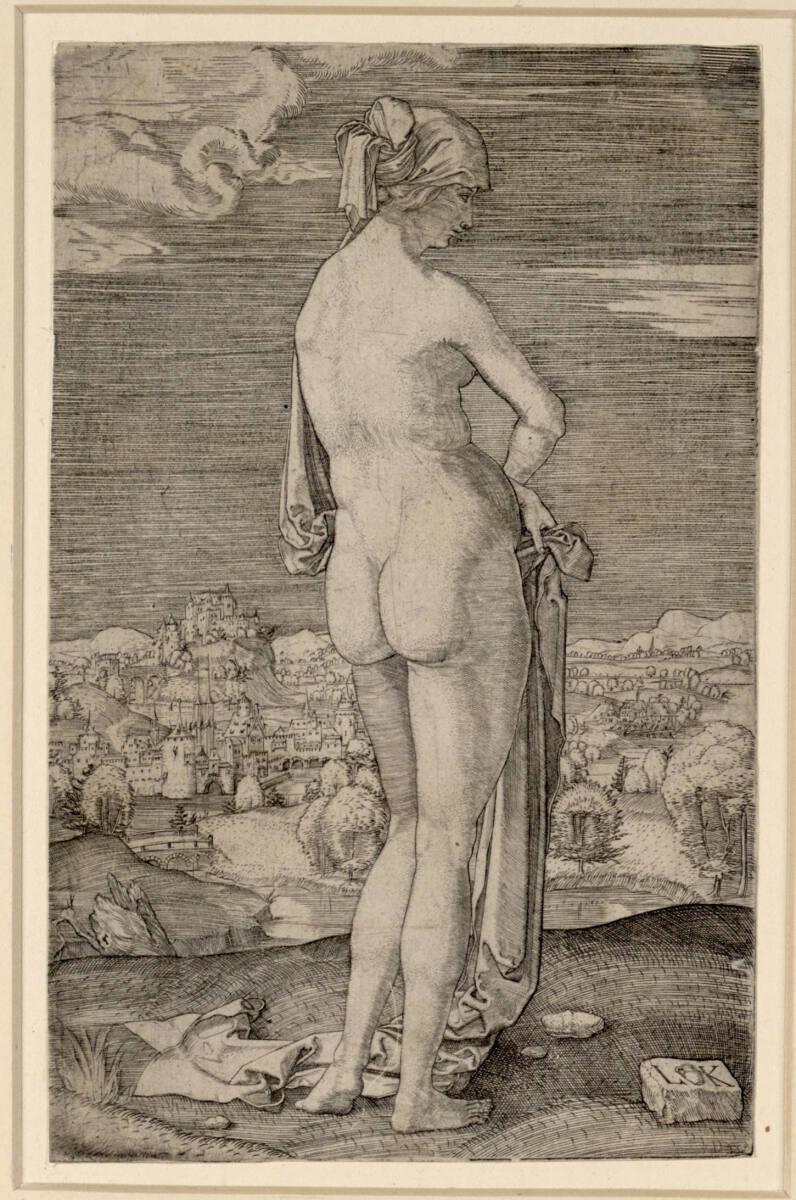 Ludwig Krug, Nackte Frau in Landschaft stehend, Inv. Nr.: DG1949/579