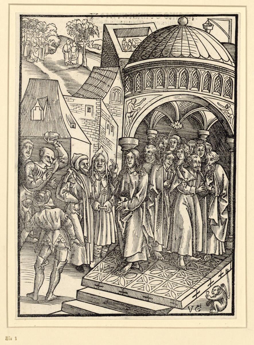 Urs Graf d. Ä., Die Juden drohen Jesus zu steinigen (Joh 10.22-39), Inv. Nr.: DG1949/719