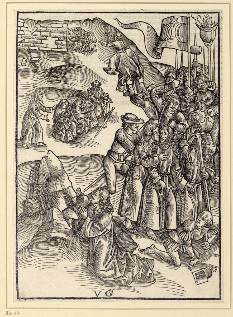 Urs Graf d. Ä., Christus am Ölberg und Gefangennahme, Inv. Nr.: DG1949/728
