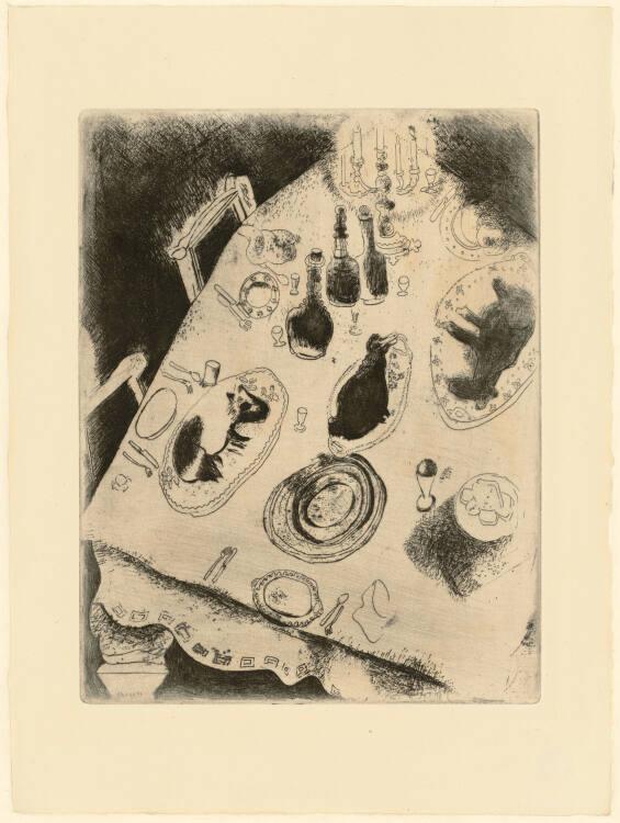 Marc Chagall, Der gedeckte Tisch, Inv. Nr.: DG1952/475/35