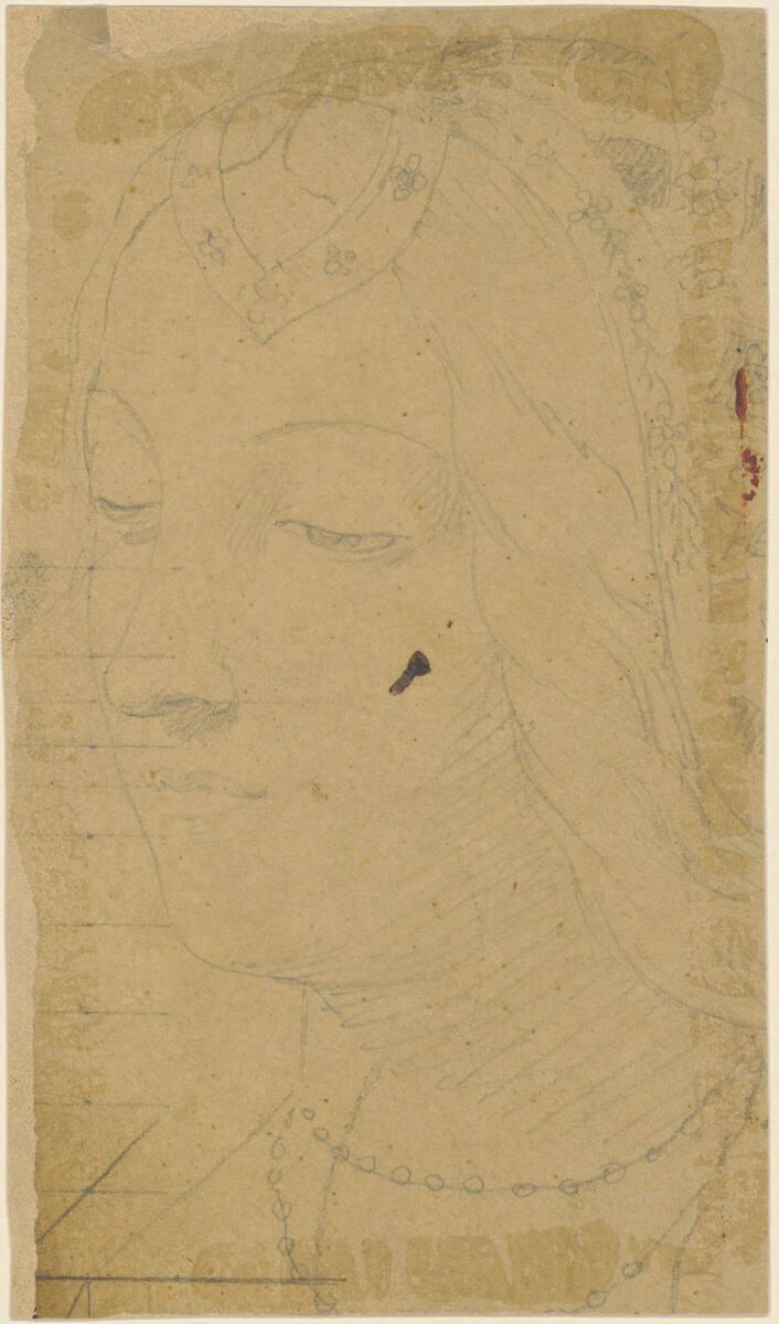 Friedrich von Amerling, Kopfstudie einer Frau nach mittelalterlichem Vorbild, Inv. Nr.: 35324/1…