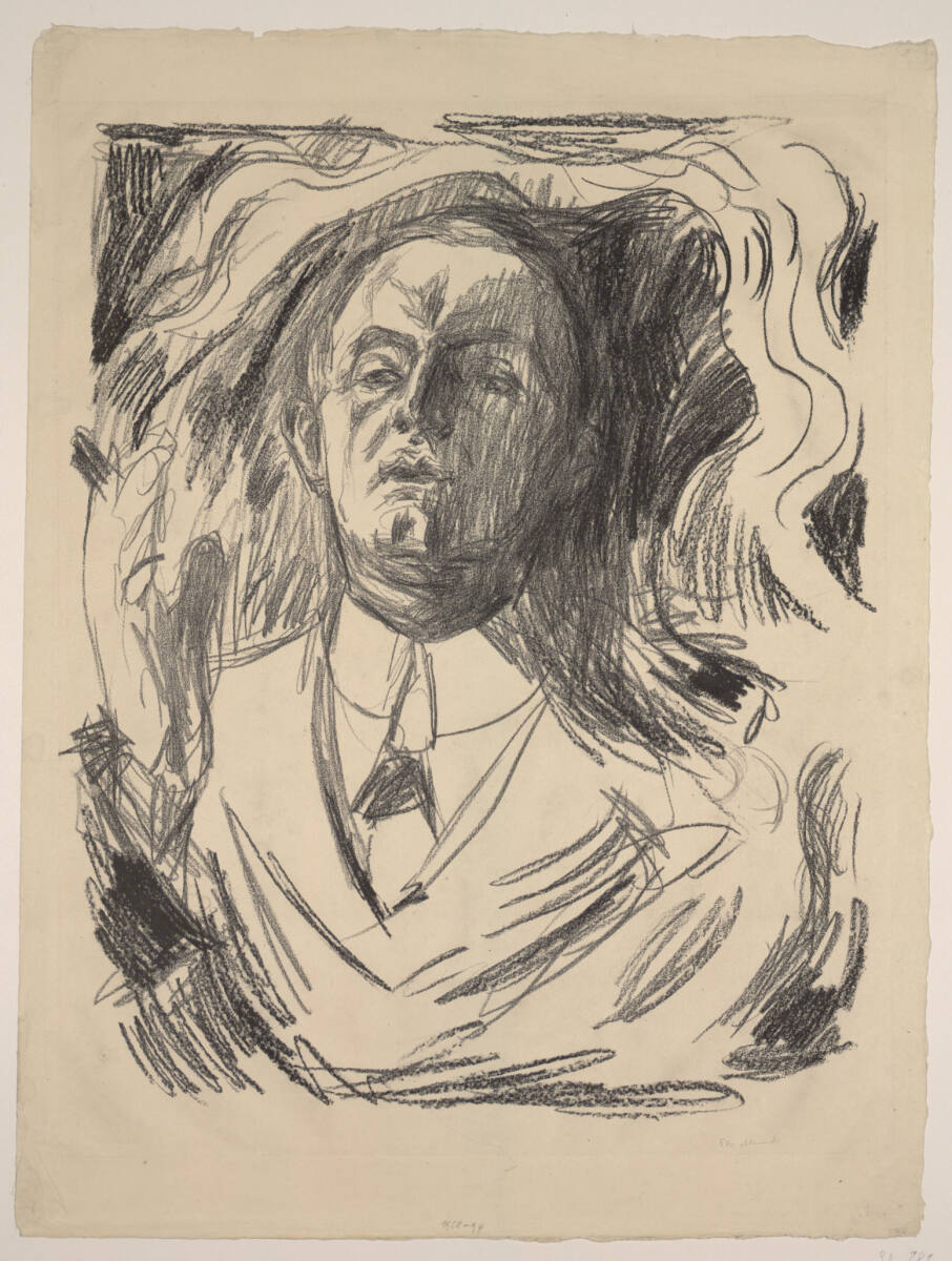 Selbstporträt mit Zigarette, Edvard Munch, 1908–1909