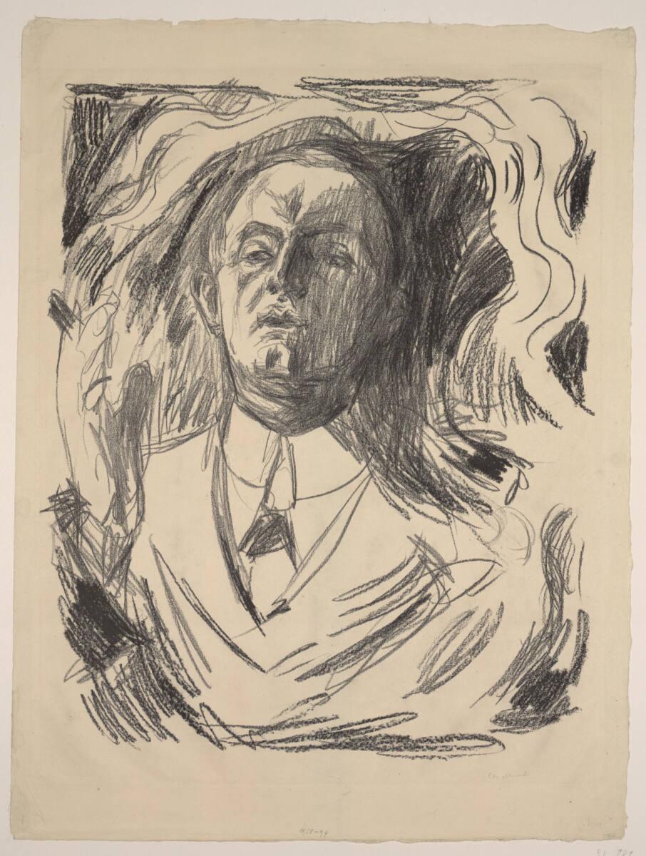 Edvard Munch, Selbstporträt mit Zigarette, Inv. Nr.: DG1958/94