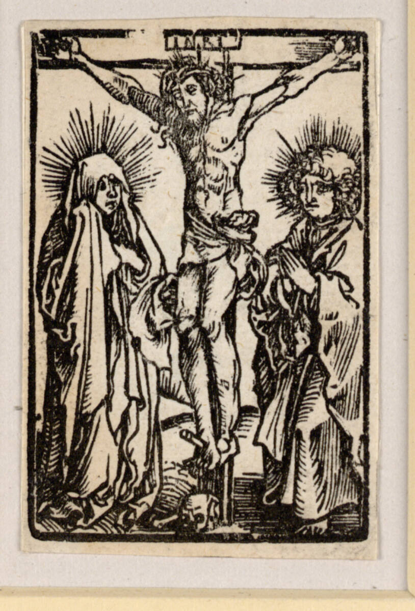 Christus am Kreuz (Holzschnitt zu einem Salus animae, Nürnberg 1503, fol. 53v), Michael Wolgemut, 1503