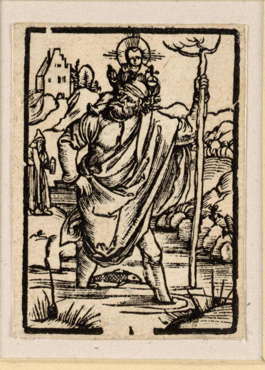 Der heilige Christophorus (Holzschnitt zu einem Salus animae, Nürnberg 1503, fol. 178v), Michael Wolgemut, 1503