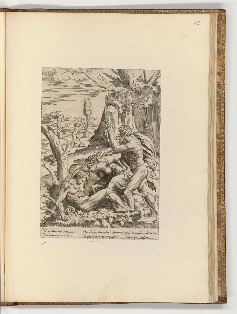 Druckgrafiken nach italienischen Werken des 16. Jahrhunderts, Adam und Eva beweinen den ermorde…