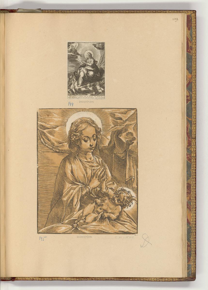 Druckgrafiken nach Werken von Federico Barocci und Francesco Vanni, Maria; Maria mit Kind, Inv.…